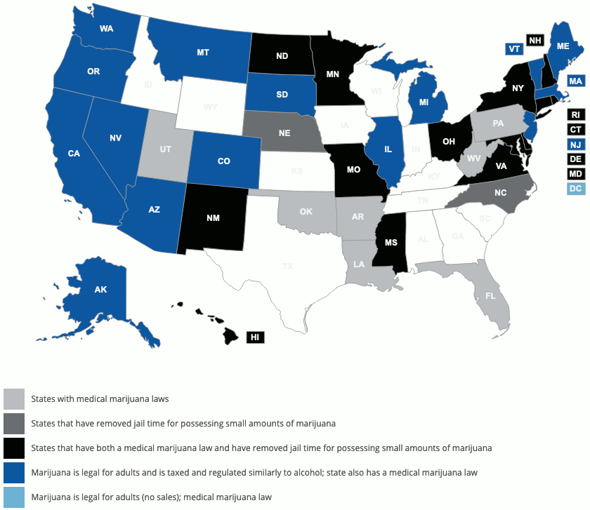 Marijuana State Policy Map mpp.org