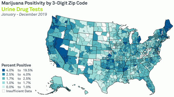 US Marijuana Drug Testing Psoitivity