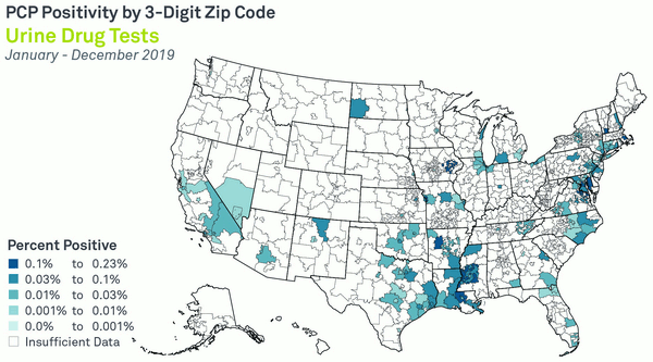 US PCP Drug Testing Psoitivity