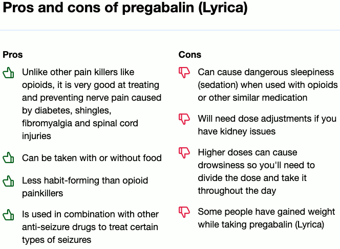 Pregabalin Pros and Cons